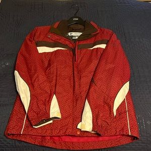 Women’s L Columbia Winter Ski Jacket . Waterproof Red Black & White